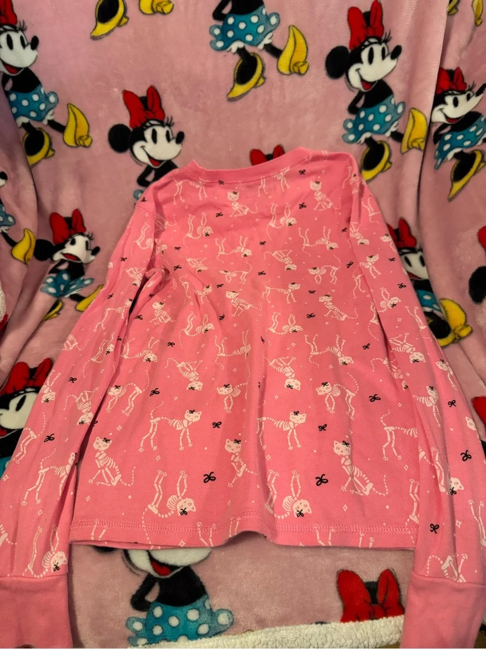 Girls Pink Cat Pajama Set Size XL 12 Old Navy Unisex C4